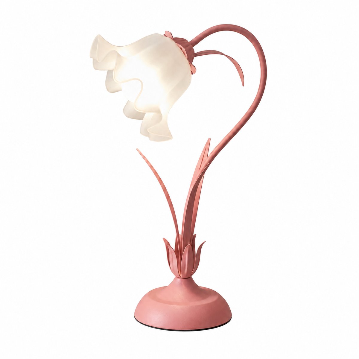 Blumenförmige Tischleuchte in Rosa