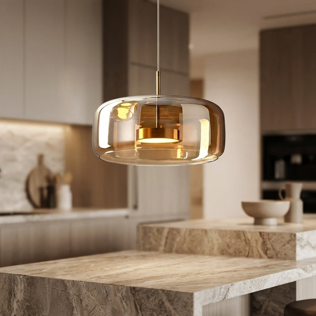 Retro Adjustable Glass Pendant Light