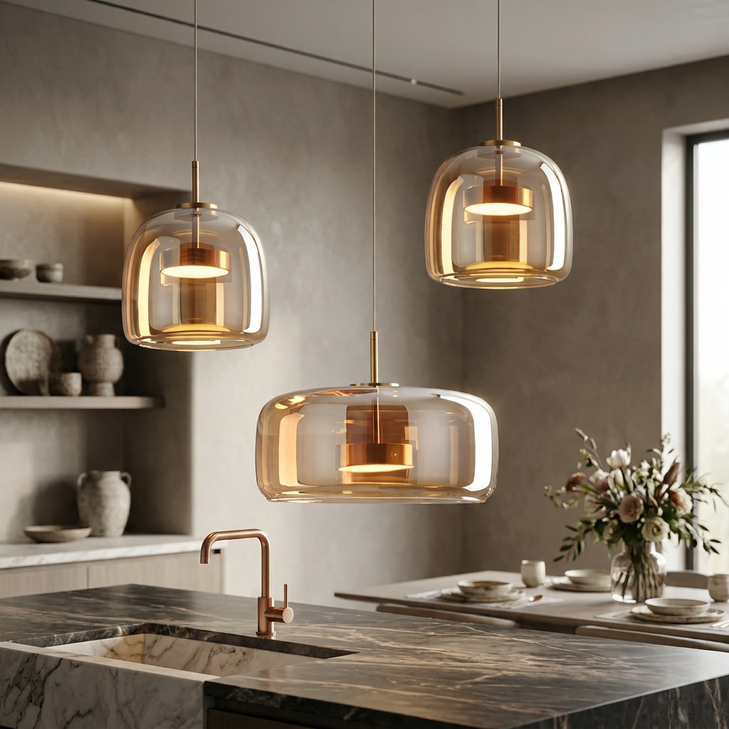 Retro Adjustable Glass Pendant Light