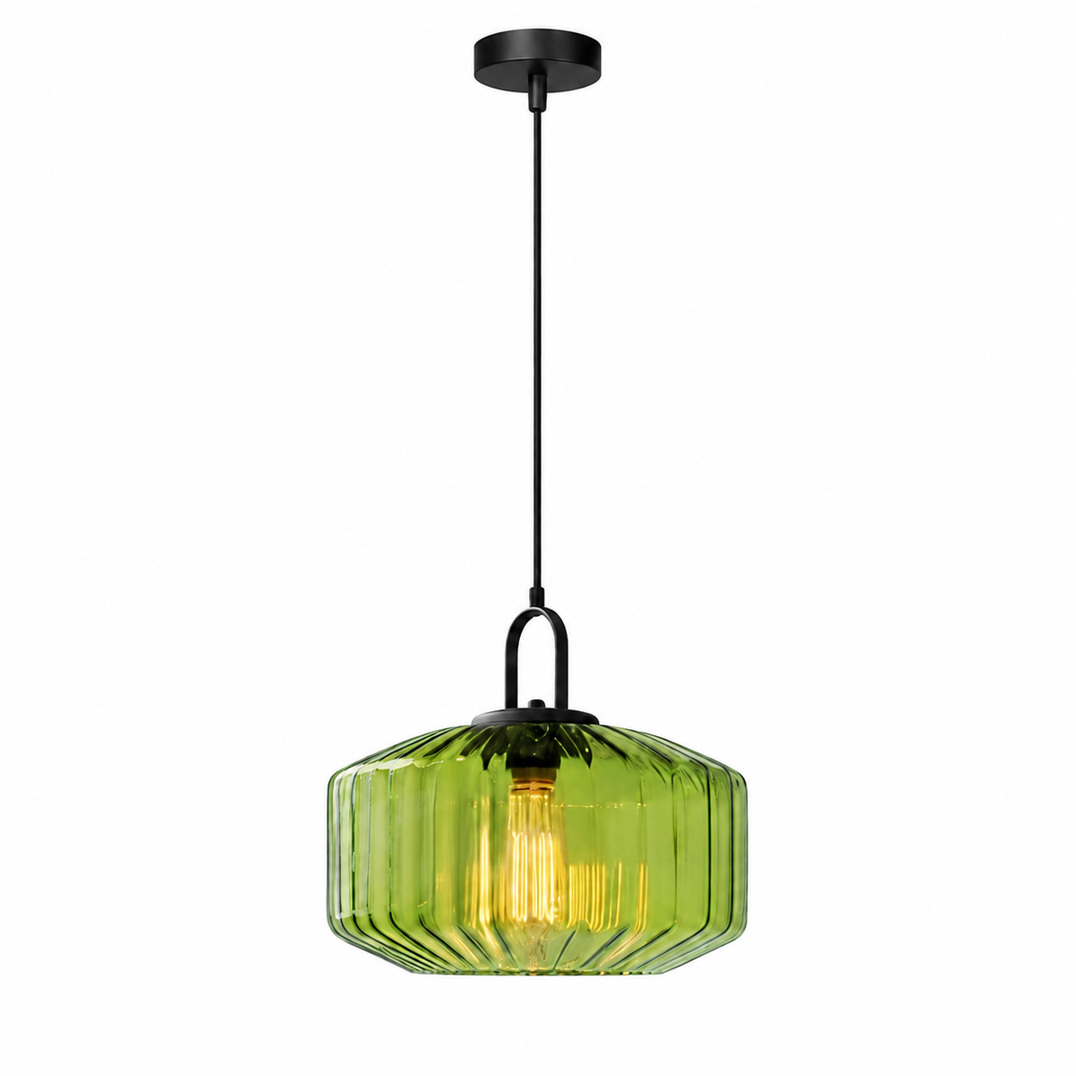 Pendelleuchte aus farbigem Glas in Grün