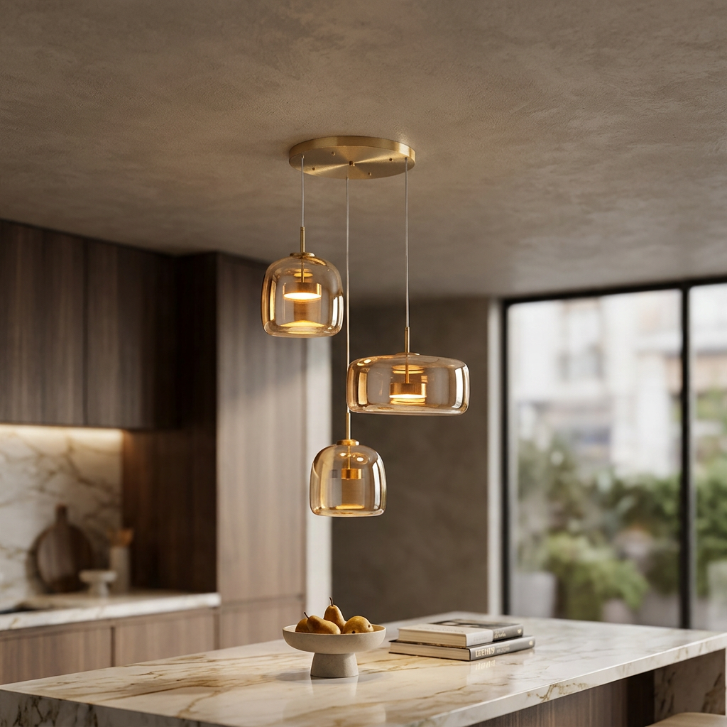 Retro Adjustable Glass Pendant Light