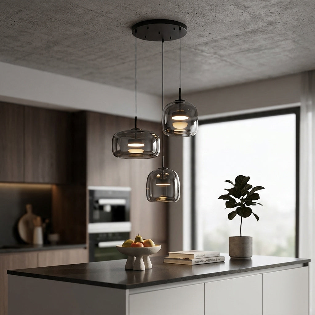 Retro Adjustable Glass Pendant Light