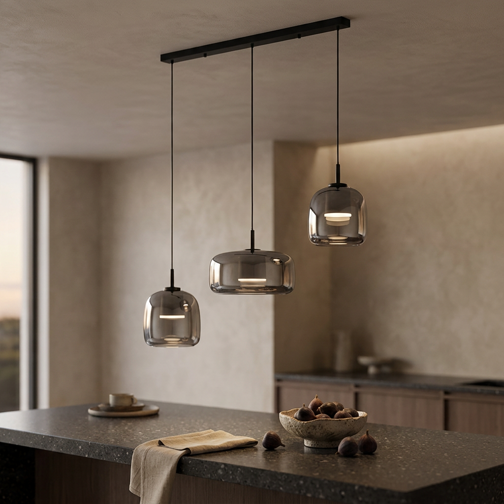 Retro Adjustable Glass Pendant Light