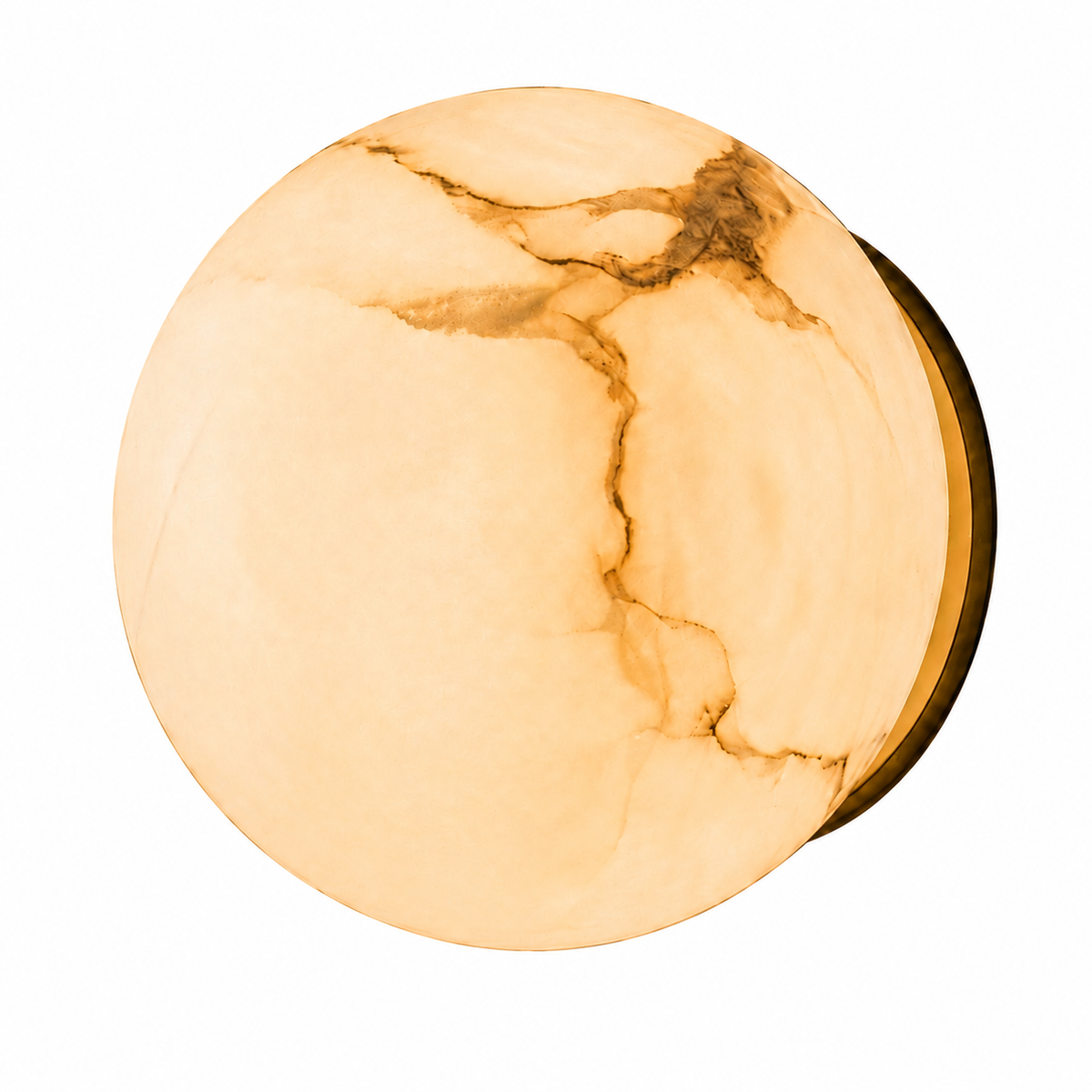 Runde Alabaster-Wandleuchte, 12 cm