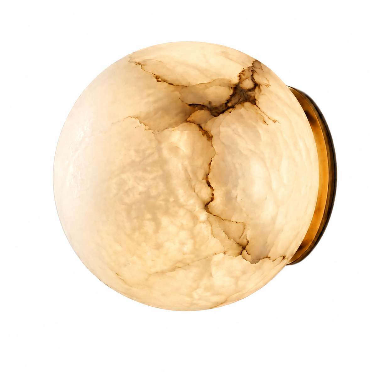 Runde Alabaster-Wandleuchte, 15 cm